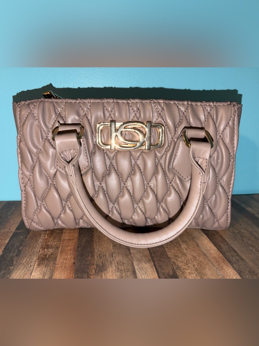 New bebe Quilted Shoulder or Handbag in Taupe